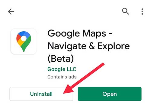 uninstall google maps apps