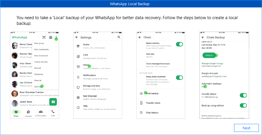Local Backup of your WhatsApp data