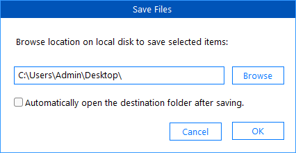 Save Files dialog